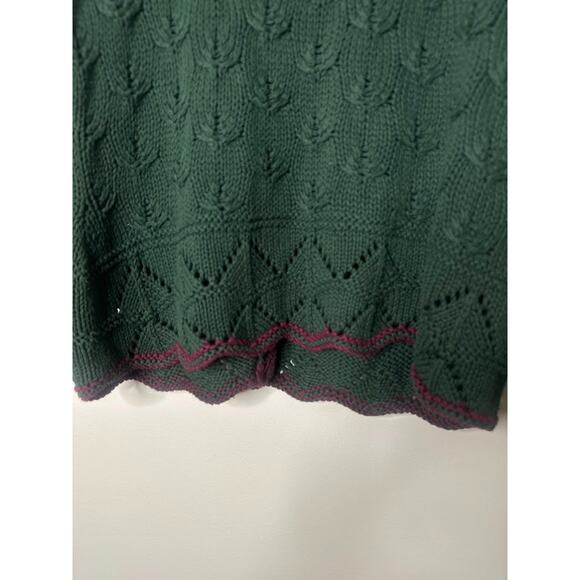Vintage Fisher Hill Hand Knit Green Button Cardigan Sweater Size Large Cottage - Picture 5 of 10